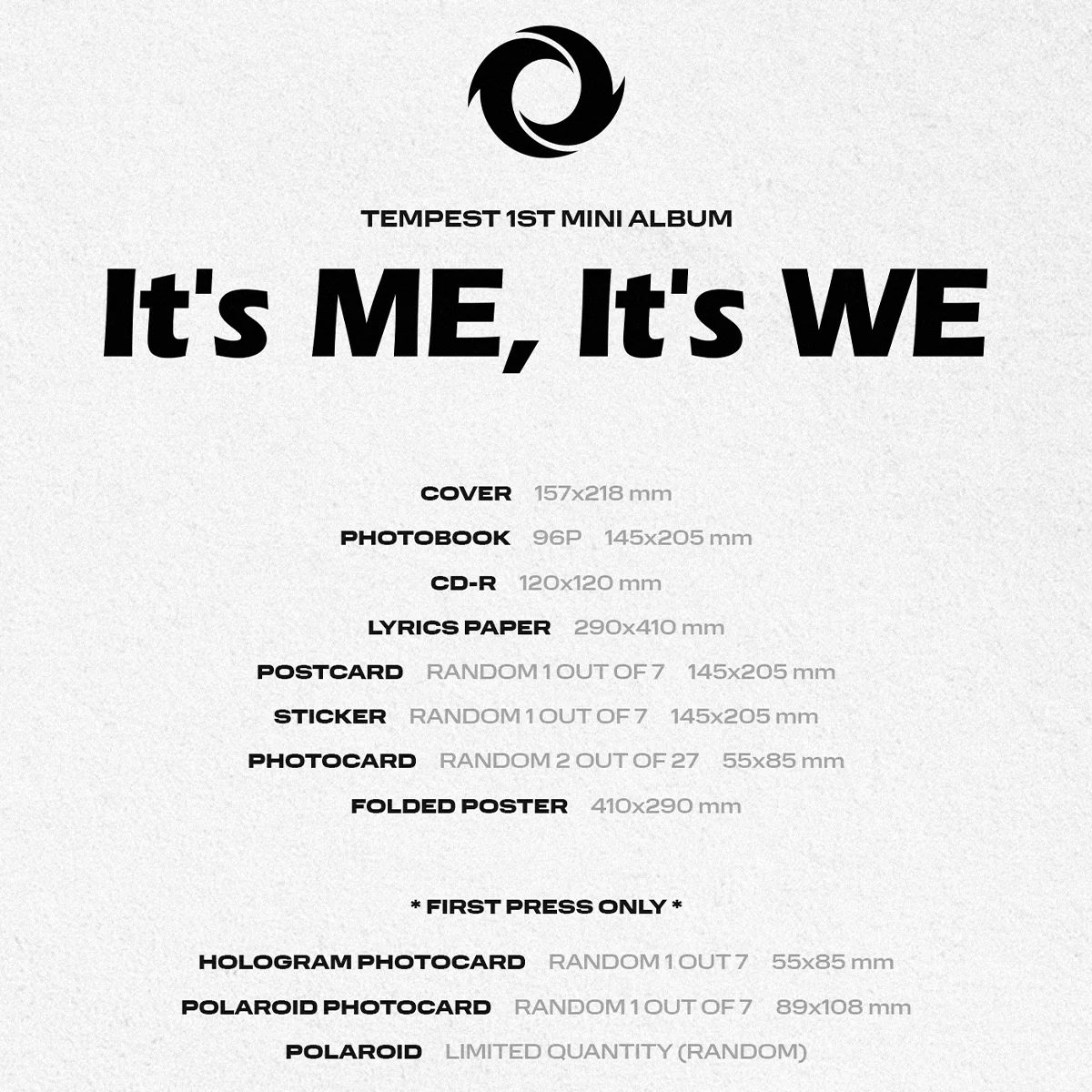 TEMPEST - IT'S ME, IT'S WE [1st Mini Album] - Image 2