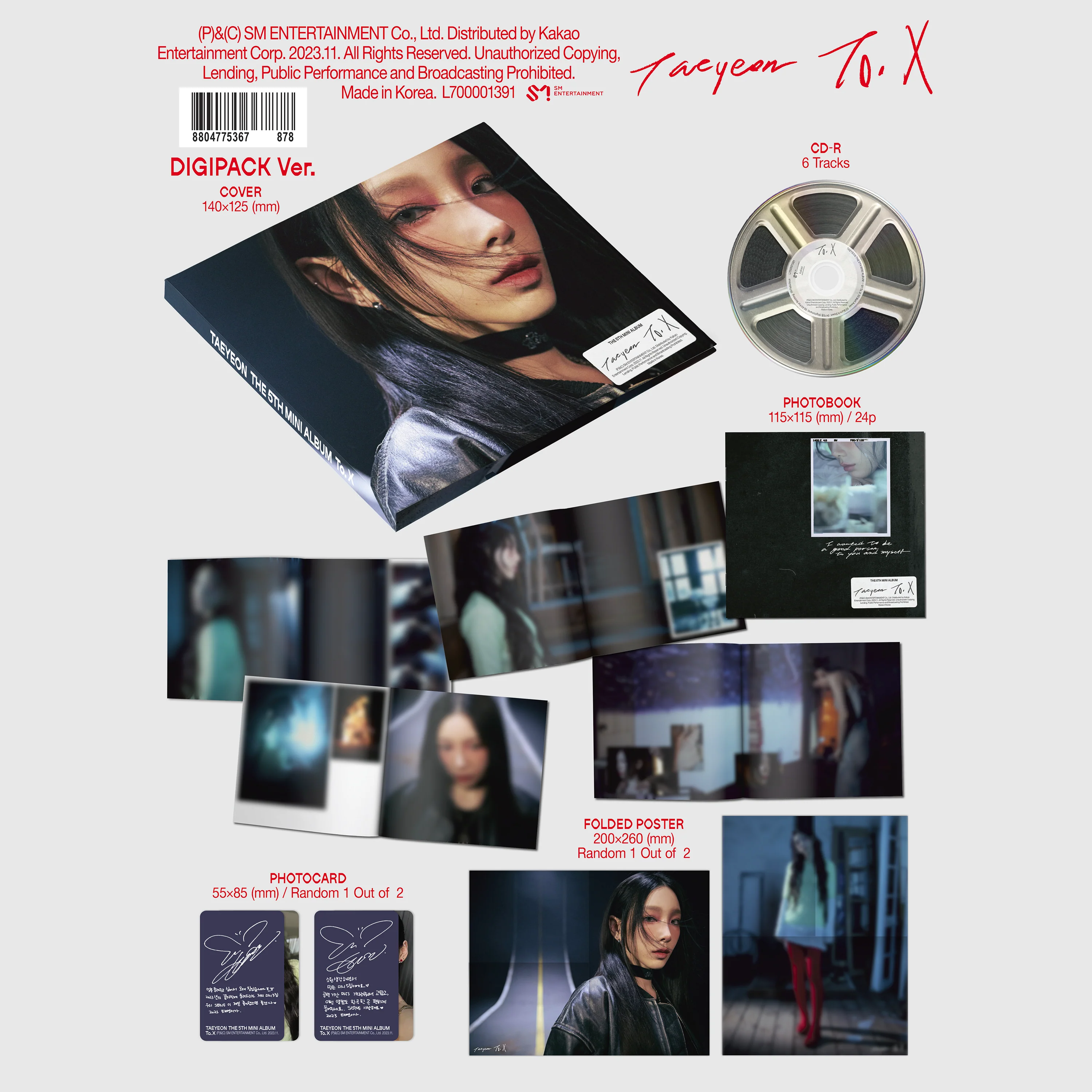 TAEYEON - TO. X [5th Mini Album] Digipack Ver. - Image 2